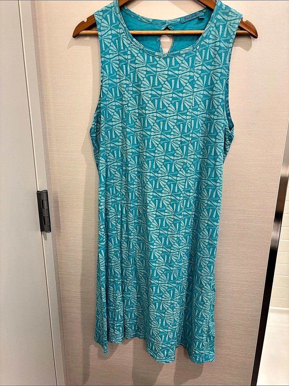 Fresh Produce Sleeveless Turquoise Beachy Print Casual Dress in XL